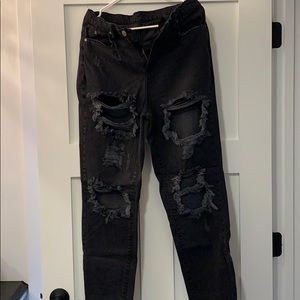 Black ripped jeans